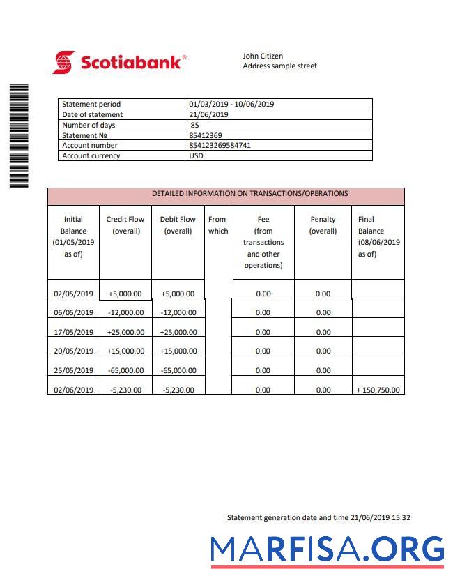 Realistic Hong Kong Scotiabank proof of address statement word download for verification